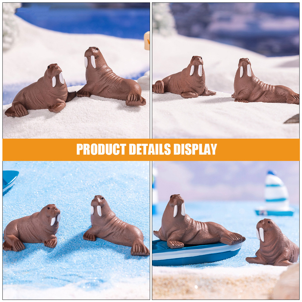 2Pcs Resin Walrus Miniature De - Marine Aquarium 评论和价格